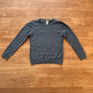 L.L. Bean Women's Gray Crewneck Sweater 100% Cashmere Size Regular Medium